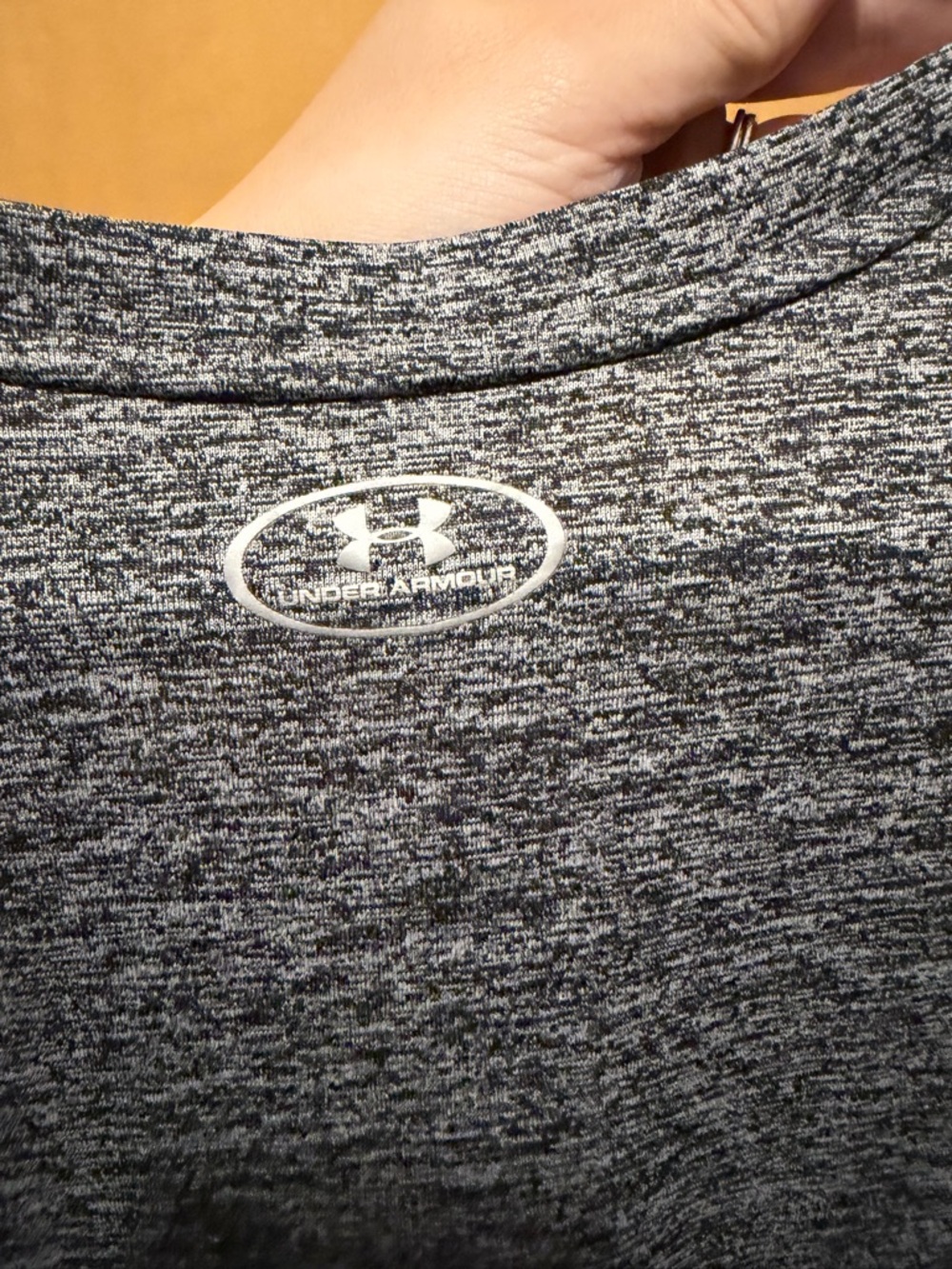 Under Armour Women's Heather Charcoal V-Neck Performance Tee - Picture 3 of 3